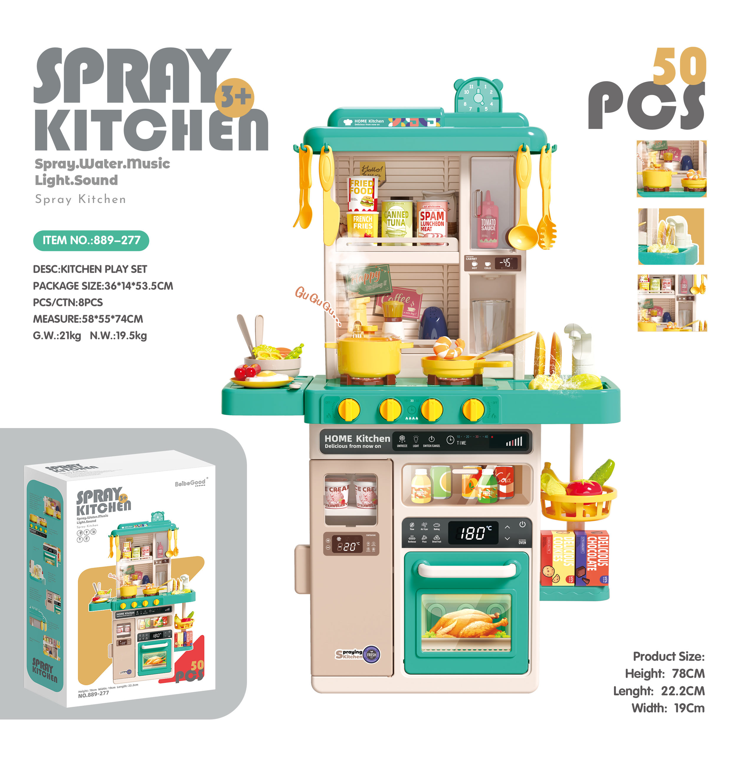 78cm 50pcs European-style Spray Kitchen -Green