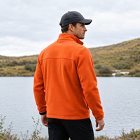 Veste d'hiver personnalisée pour homme, couleur unie, chaude, avec fermeture éclair et col montant, idéale pour l'extérieur, le sport et l'escalade, vente en gros