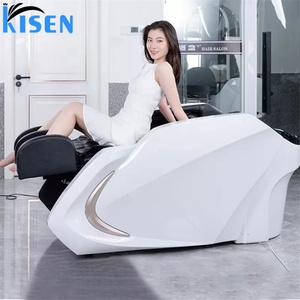 Fauteuil de lavage de luxe électrique Kisen pour salon de coiffure moderne, équipement de spa capillaire avec massage - Product Image 6