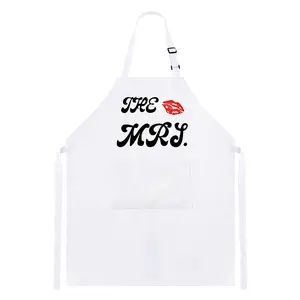 Restaurant Black Waist Bartender Chef Barista Cooking Leather Printed Custom Logo Canvas Cotton Kitchen Apron