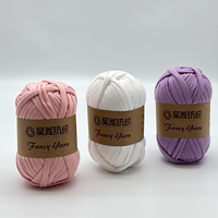 Prix inférieur 2.5cm T Shirt Handkintting Thread Spaghetti Polyester Crochet Yarn pour faire des sacs à main