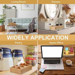 กล่องเก็บชาไม้ไผ่แบบมืออาชีพ ชุด 4 กล่อง กล่องใส่ถุงชาไม้ไผ่ ชุดจัดระเบียบถุงชาสำหรับบ้านและสำนักงาน - Product Image 3