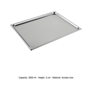 ถาดอบสแตนเลส GN 2/1 ขนาด 65 × 53 × 2 ซม., น้ำหนัก 2550 กรัม - Product Image 3