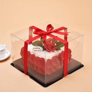 Custom Luxury Wedding <strong>Transparent</strong> <strong>Cake</strong> <strong>Box</strong> 10 Inch Handmade Birthday <strong>Cake</strong> <strong>Box</strong> - Product Image 2