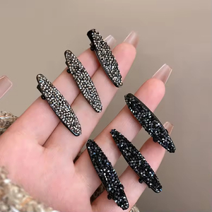 In-stock High-end Sweet <b>Small</b> Rhinestone Handmade 3.5cm Hair Clip Mini <b>Side</b> & Duckbill Clips for Fashionable Forehead Bangs - Product Image 1