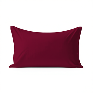 Funda de almohada 100% algodón color burdeos tamaño francés 65x65cm - Product Image 3