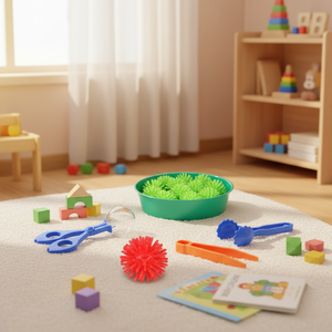 Juego de 71 Piezas de Relleno para Contenedor Sensorial de Plástico, Incluye 60 Bolas de Espuma, 4 Pinzas, 2 Tijeras <span class=keywords><strong>y</strong></span> 5 Vasos para la <span class=keywords><strong>Educación</strong></span> de la Motricidad Fina - Product Image 2