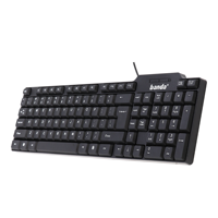 Clavier filaire de bureau à vente chaude, 104 touches, interface USB pour ordinateur, clavier unique, langue anglaise et arabe