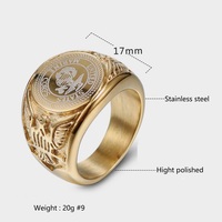 Benutzer definierte US Marine Corps Eagle Ring Edelstahl Militär Siegelring für Männer Patriotischer vergoldeter Eagle Crest Schmuck