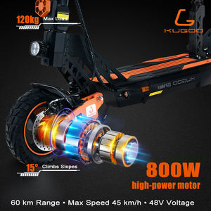 KUGOO G2 Max ファットタイヤ オフロード 折りたたみ式電動スクーター 大人用 高速電動スクーター 60KM航続距離 800Wモーター 48V 20.8Ah 電動スクーター シート付き - Product Image 4