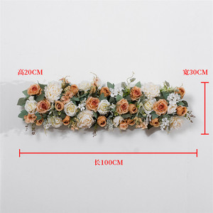 Décoration d'arche de mariage, rangée de fleurs de roses et pivoines pour événements extérieurs, aménagement de scène, décoration de zone d'accueil - Product Image 4
