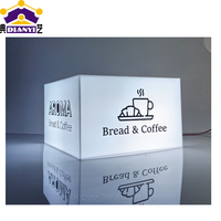 Boîte à lumière portable personnalisée, enseigne lumineuse LED de bureau pour intérieur, publicité pour magasin, restaurant, boîte à lumière carrée en acrylique