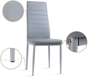 Màu Xám Giá Rẻ Bàn Ăn Tối Và Ghế Của Glass Bàn Ăn Tối Với <span class=keywords><strong>4</strong></span> Ghế - Product Image 3