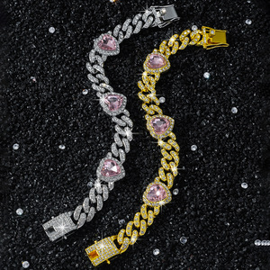 Pulsera de Cadena con Diseño de Corazón, Estilo Hiphop Urbano, para Hombre, de Aleación, Venta al por Mayor, Joyería de Moda - Product Image 2