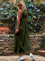 Robe Salopette Décontractée et Polyvalente à Col Carré pour Femmes Rondes – Tendance et Confortable