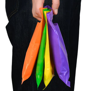 Logo personnalisé imprimé pli en plastique découpé poignée transporter des sacs d'emballage à provisions pour les achats au détail de boutique - Product Image 5