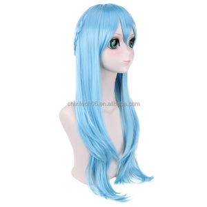 Perruque de <span class=keywords><strong>cosplay</strong></span> d'<span class=keywords><strong>Asuna</strong></span> du Royaume Divin du Seigneur Saint Da Dao Fairy Dance, cheveux raides bleu clair - Product Image 3