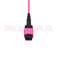 Kabel Patch serat optik pabrik MPO ke FC UPC Multimode OM4 8 Core Simplex FTTH Jumper kabel serat optik
