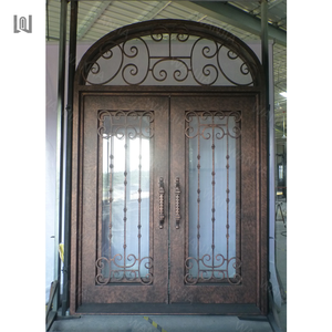 <span class=keywords><strong>Porte</strong></span> française en fer forgé moderne <span class=keywords><strong>avec</strong></span> <span class=keywords><strong>grille</strong></span> de conception extérieure personnalisée de luxe - Product Image 6