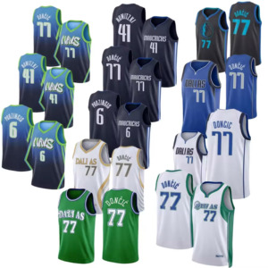 Maillots de basket-ball Luka <span class=keywords><strong>Doncic</strong></span> <span class=keywords><strong>Dallas</strong></span> 6 Kristaps Porzingis 41 Dirk Nowitzki 2022 cousus classique USA Basketball City Edition - Product Image 1