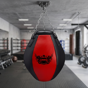 กระสอบทรายรูปวงรี IRON PUNCH ทำจากหนังแท้และวัสดุ PU ขนาด 3-4 ฟุต สายโซ่เหล็ก สายรัดไนลอนกว้าง  รับทำโลโก้ตามสั่ง มีตัวเลือกสี - Product Image 3