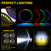 Nouveau phare de conduite bicolore blanc et jaune, fonction RGB, universel pour voiture, rond, 6 lumières, 36V 17W 834LM