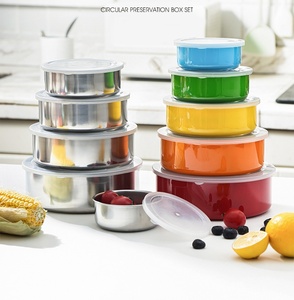 5 boîtes de conservation alimentaire rondes en acier inoxydable avec couvercles en plastique, contenants alimentaires colorés pour enfants - Product Image 6