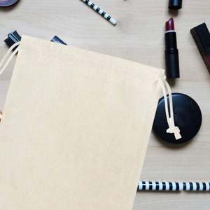 Custom Logo Small Cotton Canvas Drawstring Gift Bag Eco-Friendly Organic Reusable Packaging for Gifts - Product Image 4