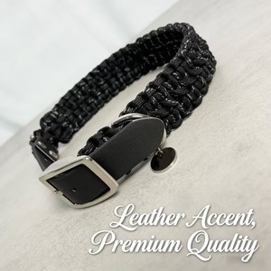 헤비듀티 나일론 솔리드 패턴 핏불 개 목줄, 퀵 릴리즈 조절 가능한 가죽 파라코드, 개를 위한 우아하고 심플한 디자인 - Product Image 4