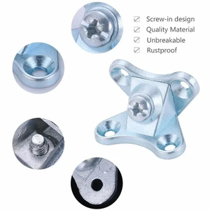 Supports d'angle en alliage de zinc SSR-1 avec vis amovibles, connecteurs de support en forme de L à angle droit pour meubles - Product Image 2