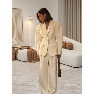 Giacca da donna Color Block a manica lunga monopetto nuova giacca di fascia alta <span class=keywords><strong>con</strong></span> tasche finte e Cardigan <span class=keywords><strong>con</strong></span> scollo a V - Product Image 5