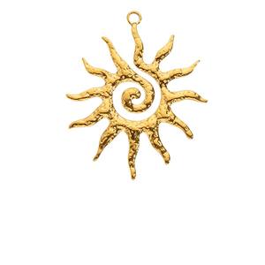 HB565 En gros Breloques en acier inoxydable Série Or 18K, motifs Poisson de mer, Soleil océanique, Hippocampe, Accessoires de bijouterie élégants et tendance - Product Image 4