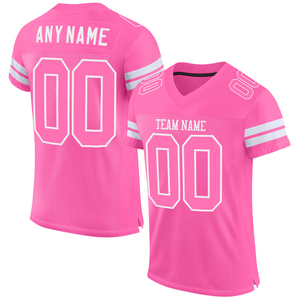 เสื้อเจอร์ซีย์อเมริกันฟุตบอลสั้นสีขาวแดงดำแบบตาข่ายระบายอากาศได้ พิมพ์ลายตามสั่ง ชุดทีมแบบกำหนดเอง เสื้อแฟนคลับสำหรับวันแข่งขัน - Product Image 6