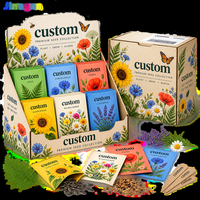 Boîte de présentation de graines personnalisée imprimée en couleur, emballage en carton pour six sachets, présentoir de comptoir pour les centres de jardinage