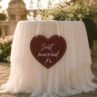 Panneau de table personnalisé en mousse en forme de cœur avec ruban, pour mariage, avec nom et date, carte de placement pour banquet de mariage, décoration suspendue