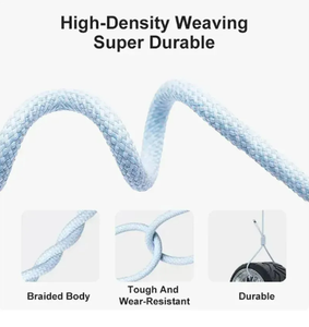 Cable Trenzado de PVC Tipo-C a Tipo-C de Carga Rápida de 60W con Conductor de Cobre Puro y Blindaje de Lámina para Teléfonos Móviles, Incluye Caja - Product Image 4