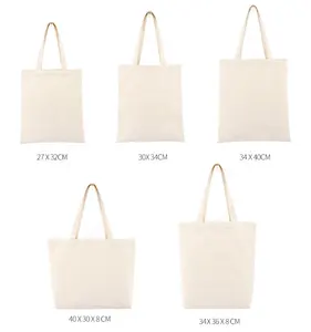 Organic Reusable Canvas Cotton Blank Shopping Tote Bag