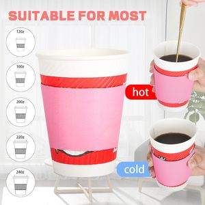 Manchon en carton kraft résistant à la chaleur pour gobelet à café avec impression de logo personnalisé pour l'emballage de boissons (thé) - Product Image 3