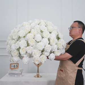 Wedding Table Centerpiece Artificial Silk Rose <b>Flower</b> Ball for Wedding Party <b>Flower</b> Arrangement Decor - Product Image 1