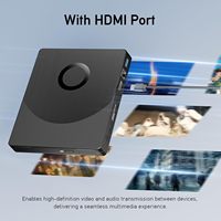 Drive Blu-ray Eksternal 8 in 1, Pembakar Blu-ray, Mendukung Disk 100GB, HDMI, LAN, USB 3.0, Tipe-C, Port SD/TF untuk Laptop PC Windows MacOS