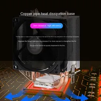 Pendingin CPU Kontrol Suhu 4Pin Senyap Bantalan Bola 5W 6 Tabung Tembaga Komputer Desktop 2011 X79/X99 Motherboard 5V