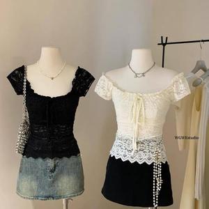 2025 Mujeres Nuevo Sexy alto elástico encaje transparente tirantes acolchado Top Slim Fit básico Casual construir en sujetador camisetas <span class=keywords><strong>blusa</strong></span> Top - Product Image 2