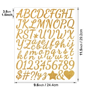 <span class=keywords><strong>Lettres</strong></span> auto-adhésives en vinyle pailleté et autocollants numérotés de l'alphabet Décalcomanies d'étiquettes de boîte <span class=keywords><strong>aux</strong></span> <span class=keywords><strong>lettres</strong></span> pour emballage de feuilles de signes et de cahiers - Product Image 2