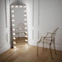 Vente directe d'usine, miroir sur pied moderne pour la maison, chambre à coucher, miroir de maquillage avec ampoules LED