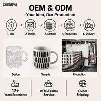 Mug à café en céramique personnalisé 430 ml, mug en grès moucheté, logo personnalisé, emballage couleur pour cadeau d'entreprise, maison, bureau