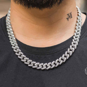 Collier chaîne cubaine en or blanc jaune avec diamants VVS cultivés en laboratoire glacés certifiés IGI, bijoux de luxe élégants de style hip-hop, cadeau - Product Image 4