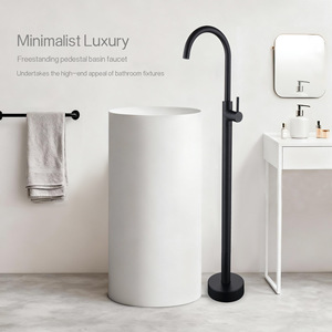 Basin Faucet Single Handle Deck Mounted Ceramic Valve Core Copper Body Hotel Grade - Product Image 1
