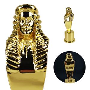 Trophée pour le Qatar Golden Trophy Figurine en métal Petites statues en métal Statue en or 24 carats Sculpture avec carte de l'Afrique - Product Image 2