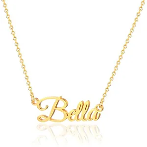 Yblyk-collier personnalisé avec nom, plaqué or 18K, bijoux breloque, cadeau pour mamans, demoiselle d'honneur, pour femmes