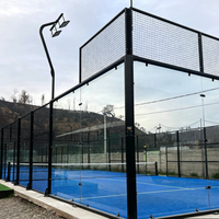 Terrain de padel panoramique à structure renforcée QJIN de qualité supérieure, gazon artificiel résistant aux UV, fournisseur direct d'usine
